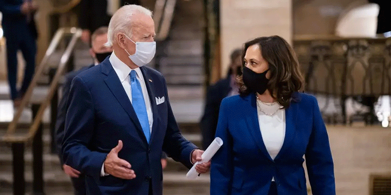 Joe Biden and Kamala Harris at a fundraiser in August 2020. Photo credit: Adam Schultz, Flickr.