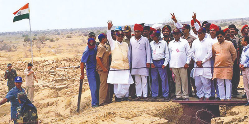 Atal Bihari Vajpayee with George Fernandes, APJ Abdul Kalam, R.Chidambaram and others, in Pokhran after the nuclear tests, May 1998